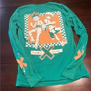 Hot Topic Green and Orange Long Sleeve Tee